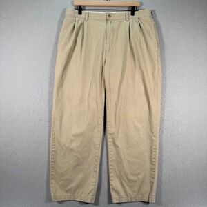Vintage Polo Ralph Lauren Hammond Chino Pants Mens‎ 36x30 Beige Pleated Formal
